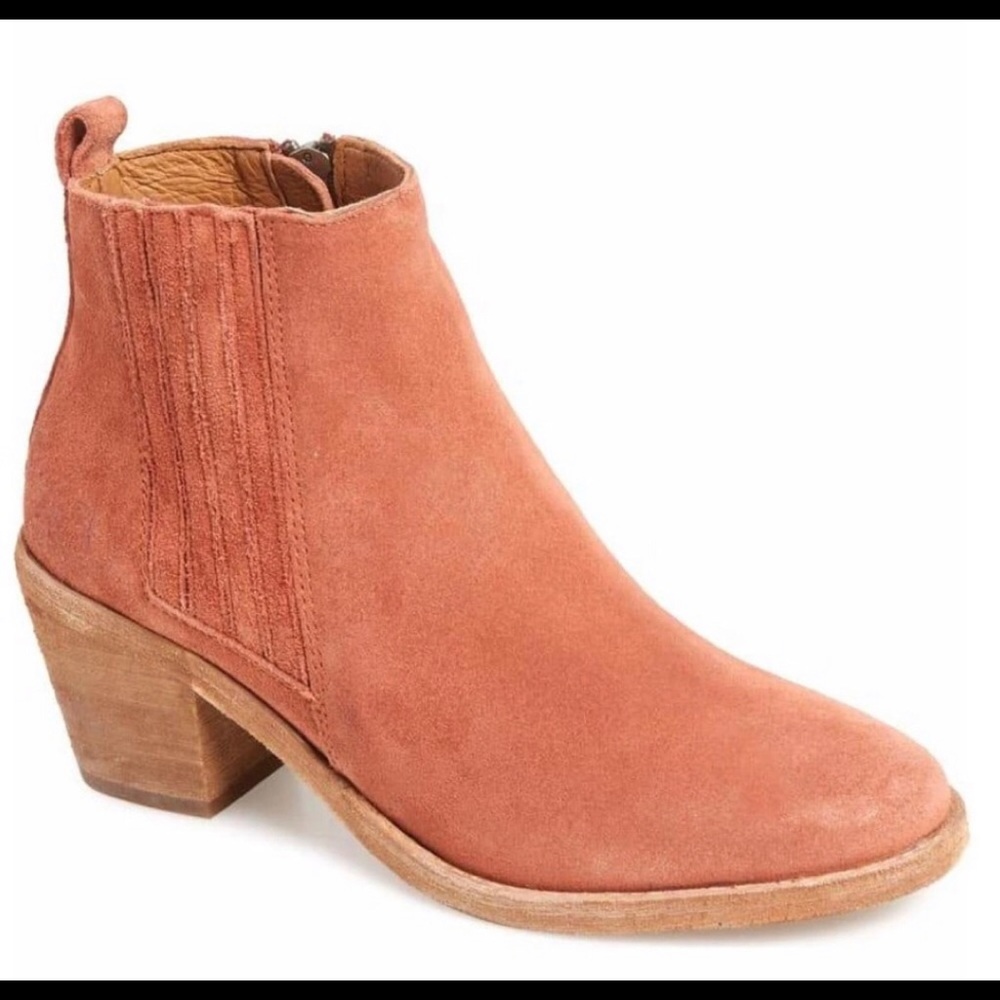 NEW Frye Alton Chelsea Leather Booties - Rosewood